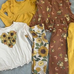 Floral and Sunflower Kids Clothing Set